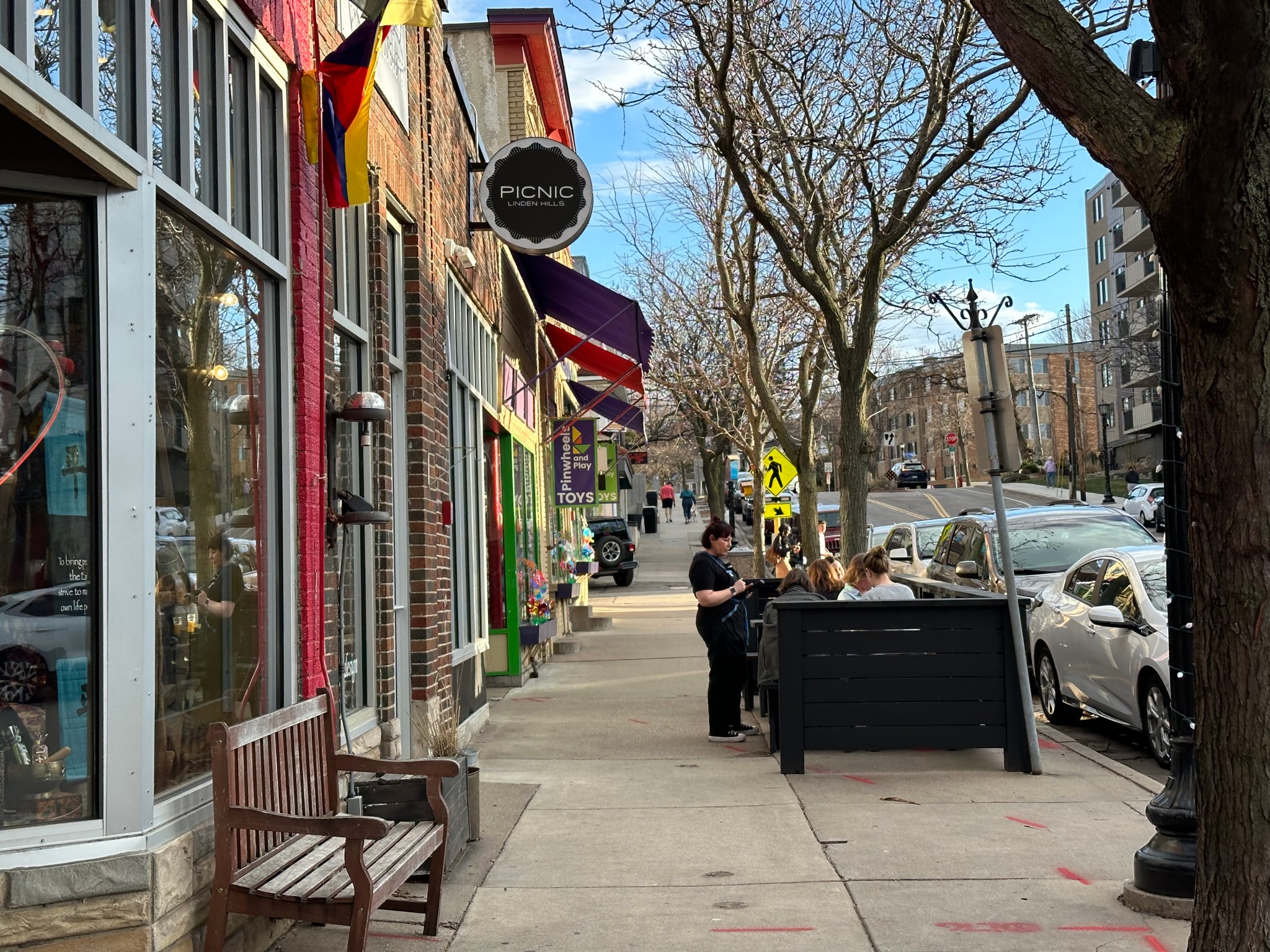 Linden Hills neighborhood street with local restaurants